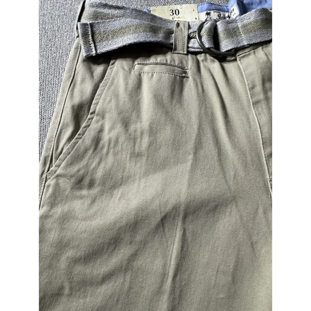 Original Islandia Sport Men's Khaki Belted Chino Shorts 30 Cotton, Preppy, USA